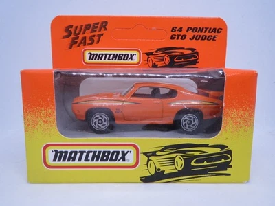 Matchbox '64 Pontiac GTO Judge 1997 Unpunched Window Boxed MIB Superfast Vintage - Image 1 of 4