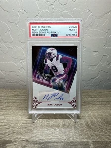 2022 Panini Elements Matt Judon Neon Signs Pink Auto 1/1 PSA 8 Patriots Falcons - Picture 1 of 1