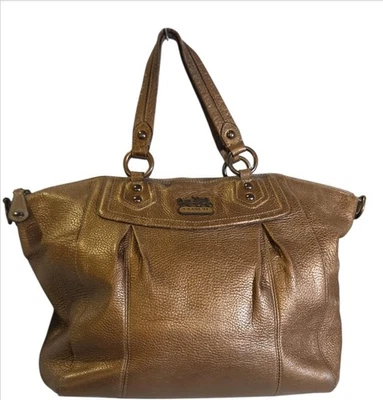 Bolso de Hombro Coach Madison Bronce Marrón Guijarro Cuero Asas Superiores Foto 1 de 4