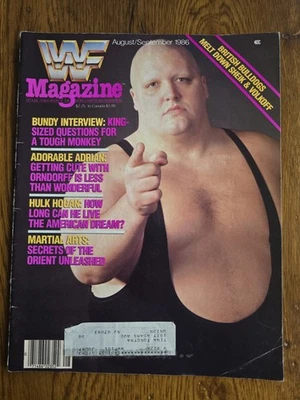 VTG WWF MAGAZINE August/September 1986 King Kong Bundy Cover - Image 1 of 4