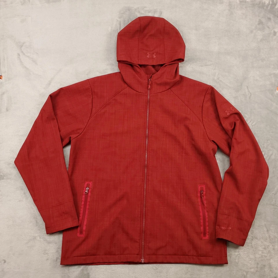 Under Armour Jacket Mens XL Red UA Storm Hooded Softshell Full Zip Rain - Image 1 of 4