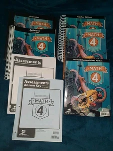 BJU Bob Jones 4th Grade MATH 4 Student Worktext Teacher Edition Complete READ - Picture 1 of 4