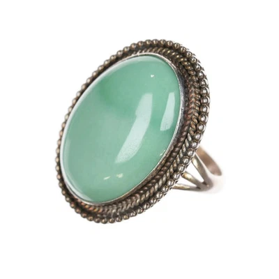 Anillo de ley Running Bear Shop talla 9 con turquesa verde claro Foto 1 de 4