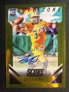 2015 Score - Bryan Bennett #375 Gold Zone Signatures Rookie Auto 08/50 (AU, RC) - Picture 1 of 2