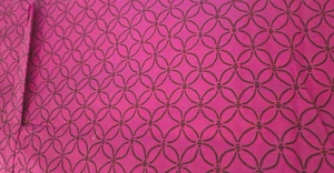 OLIVE GREEN FLOWER DESIGN ON FUCHSIA ALLOVER COTTON BLEND FABRIC BY THE YARD - Picture 1 of 2