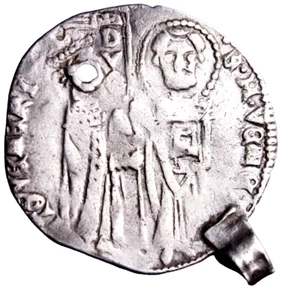 ANTIKER ANHÄNGER Italienische Staaten Venezia (Venedig, Republik). Antonio Venier Silber - Bild 1 von 4