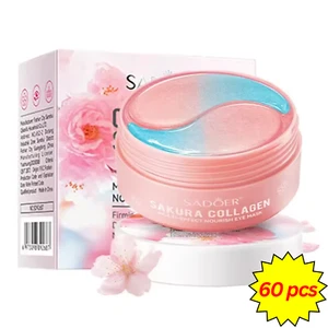 60 PCS UNDER EYE PADS CHERRY BLOSSOM COLLAGEN MASK HYDRATING ANTI AGING WRINKLES - Picture 1 of 7
