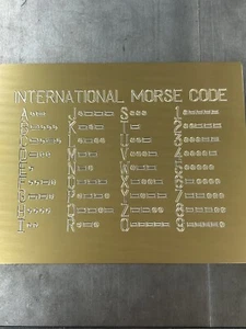 BRASS MORSE CODE CHART FOR HAM RADIO WITH YOUR CALL SIGN 8x10 SUITABLE FOR FRAME - Picture 1 of 13