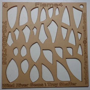 WRG- Cabochon Template - Number 4 - Flame 4 Clear Acrylic Designer Shapes - Picture 1 of 1