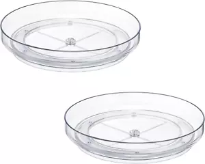 2 Pack 9 Inch Clear Acrylic Lazy Susan, Non-Skid Turntable Organizer for Cabinet - Picture 1 of 9