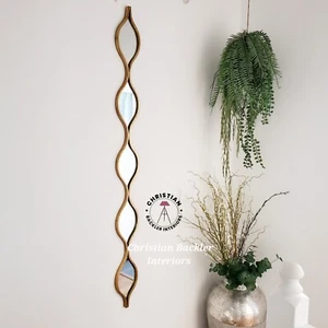 Tall Gold Wall Mirror Ripple Bauble Design Modern Decorative  Hallway 146cm - Picture 1 of 11