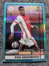 2020-21 TOPPS MERLIN CHROME RYAN GRAVENBERCH AQUA PRISM REFRACTOR ROOKIE CARD#57