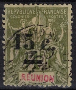 BRIEFMARKE VEREINIGUNG TYP GRUPPE ÜBERLADUNG 15c Nr. 55 LEICHTE GESTEMPELT - Bild 1 von 2