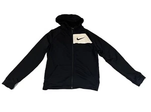 Nike Full Zip Jacket Youth XL Black Hooded Dri-fit EUC - Picture 1 of 3