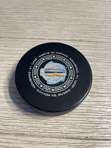 2016 WORLD CUP OF HOCKEY GAME USED PUCK- CANADA RUSSIA SEPT 14, 2016 - Picture 1 of 6