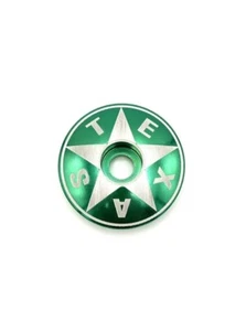 TEXAS  - Threadless Bicycle Headset Stem Cap 1 1/8" Green USA - Picture 1 of 6