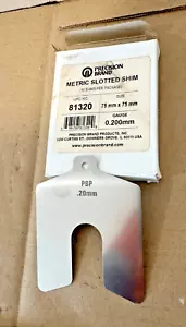 Lot of 10 PRECISION BRAND 75mm X 75mm X 0.200mm Metric Slotted Shims Made in USA - Picture 1 of 3