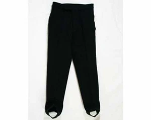 Size 8 Boy's Black Ski Pant - Nice Quality 1950s 60s Winter Stretch Stirrup Pant - Picture 1 of 4