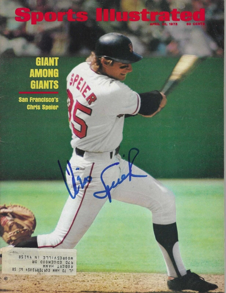 Firmado Chris Speier San Francisco Giants SI Sports Illustrated 30/04/1973 con certificado de autenticidad Foto 1 de 1