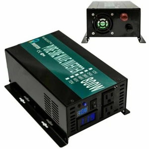 800W Pure Sine Wave Inverter 12V to 120V AC Track/RV/Car/Home Solar - Picture 1 of 8