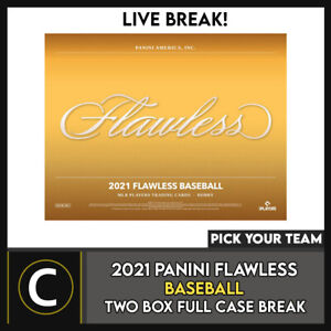 2021 PANINI FLAWLESS BASEBALL 2 BOX (FULL CASE) BREAK #A1359 - PICK YOUR TEAM