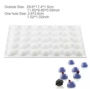 3D Mousse Silicon Half-Ball Mould Dessert Fondant Chocolate Food Prep Ice Cream - Picture 1 of 1