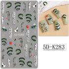 Black White Style Nail Stickers 5D Dragon Slider Wraps Decals  For Diy