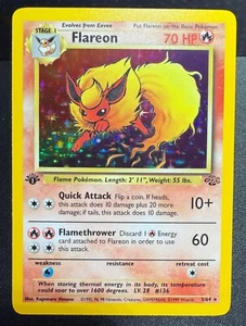 Flareon Holo Pokemon Card 1st Edition Jungle 3/64 Ungraded Raw NM - Picture 1 of 6