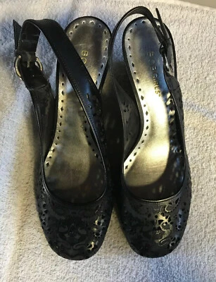 Zapatos de tacón de cuña BCBGirls de cuero marrón - talla 9 1/2 EE. UU. Foto 1 de 4