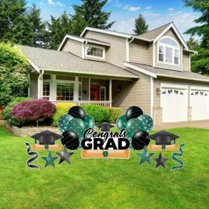 VictoryStore Congrats Grad Green Graduation Yard Display Graduate Decor 20025E - Picture 1 of 9