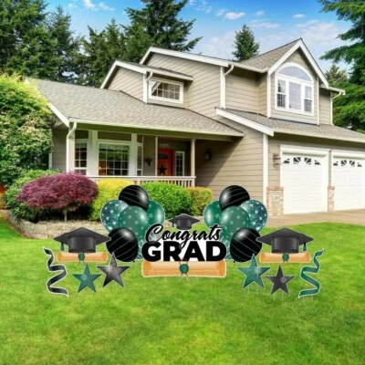 VictoryStore Congrats Grad Green Graduation Yard Display Graduate Decor 20025E - Image 1 of 4