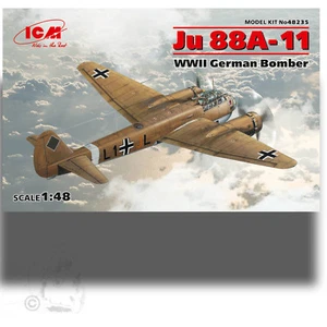 ICM 1/48 JUNKER JU 88A-11 ZWEITER WELTKRIEG DEUTSCHER ZWEIMOTOR BOMBER KIT TROPISCH - Bild 1 von 8