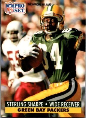 1991 Pro Set FACT Mobil Sterling Sharpe Green Bay Packers #161 - Image 1 of 2