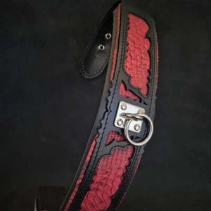 The Beautiful Red Dragon Collar - Handcrafted - Genuine Leather - Picture 1 of 7