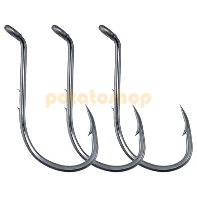 100 PCS Offset Octopus Hooks for Bass Trout Crappie Panfish Saltwater Freshwater - Image 1 of 4