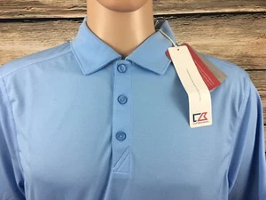Cutter & Buck Men's Medium Drytec SS Polo Shirt Baby Blue NEW with snag -A200 - Picture 1 of 11