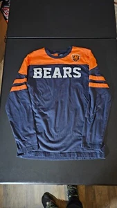 Chicago Bears NFL Team Apparel Mens S Navy Orange Long Sleeve Shirt Logo Patch - Picture 1 of 9