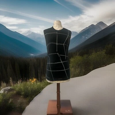 New Boss Hugo Boss Women Plaid Print Sleeveless Tunic Tank Top White Black SZ S - Image 1 of 4