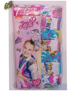 JoJo Siwa Girl's Underwear Panties 7-Pack 100% Cotton- Size 4 - Picture 1 of 5