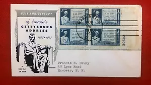 ZAYIX 1948 FS FDC 978 PB Lincoln Gettysburg Address Civil War 010522SM86 - Picture 1 of 1