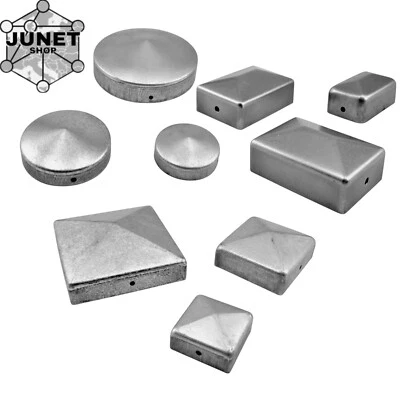 OUM Tappi per recinzione in metallo per pali di recinzione nuovi zincati o grezzi