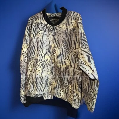 RARE AKOO  Vintage Varsity Style Zip Jacket 2X Tiger Stripes 100% Authentic - Image 1 of 4