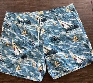 J. Traje de baño Crew Original baúl para hombre XXL azul océano con cordón de veleros - Imagen 1 de 10
