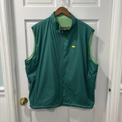 Masters By Peter Millar Men’s Reversible Full Zip Vest Sz XXL Green Augusta Natl - Image 1 of 4