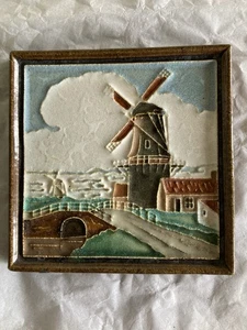 Royal Delft Cloisonne Tile (A Windmill Landscape) - Bild 1 von 6