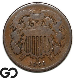 1864 Two Cent Piece - Picture 1 of 3
