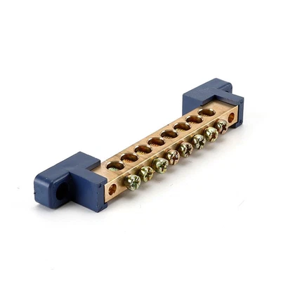 2Pcs Gold Terminal Bus Bar Terminal Blocks Terminal Bar Copper Wires Terminal Gr - Image 1 of 4