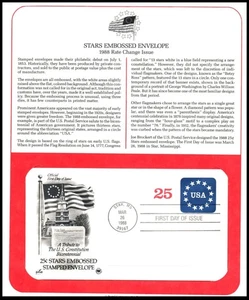 1988 USA Stars Embossed Envelope Sc U611 FDC PCS patriotic emblem stationery - Picture 1 of 1