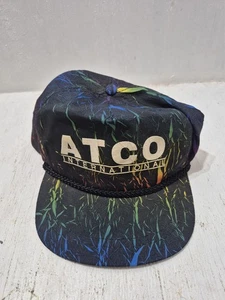 Vintage Atco International Snapback Hat Cap 1990s Advertising Retro Colorful - Picture 1 of 2