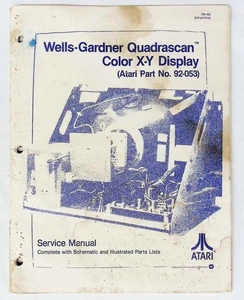 1981 Atari Wells-Gardner Quadrascan Coilor X-Y Display Service Manual - Picture 1 of 8